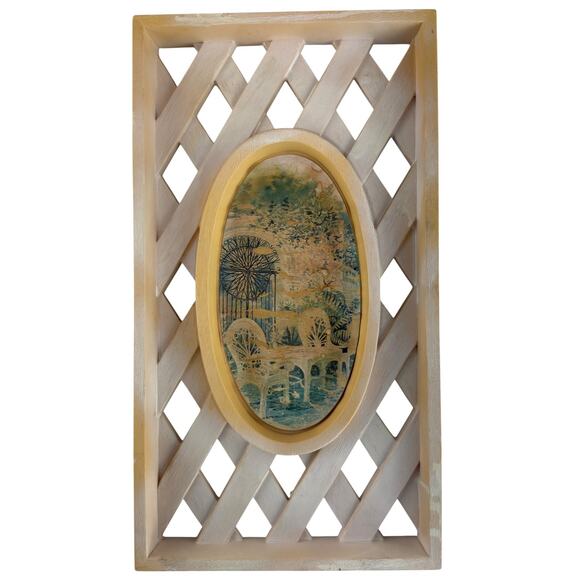 Vintage 1976 Burwood Lattice Garden Wall Plaques Set of 2 Retro Home Decor - Picture 6 of 9